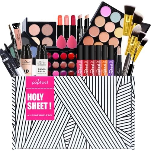 28pcs All In One Makeup Set MakeUp Sets Cosmetics Kit Lipstick Mascara Face Makeup Eyeshadow Palette Brush Eyebrow Pencil Primer