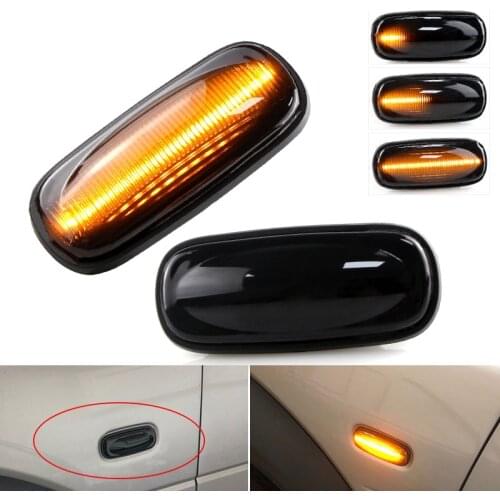 2x LED Turn Signal Dynamic Sweep Side Marker Lamp Repeater Indicator Light for Discovery 2 99-04 Freelander Defender XGB000030