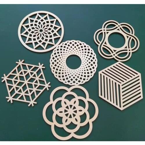 5pcs/set INS Hot Sale Wood Coaster Insulating Pot Pad Plywood Placemat