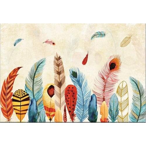 New 5D Diamond Painting Full Square /Round Diamond Embroidery Colorful feather Diamond Mosaic Drawing Handmade Home Decor TY294