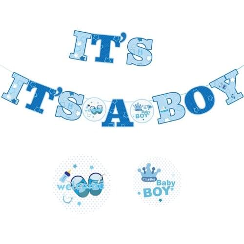 Baby Shower Party Favor Blue Hanging Bunting Its A Boy Theme Party Spiral Banner For Kids Birthday Party Decoration Supplies