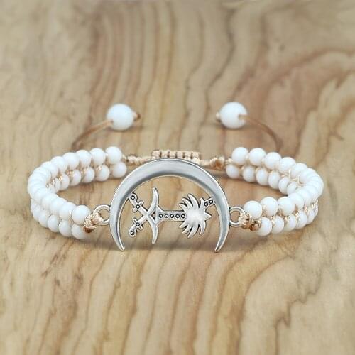 Nature Stone Bracelet Scissors Tree Moon Waves Bracelets for Women Simple Adjustable Rope Jewelry Femme Love Best Friends Gift