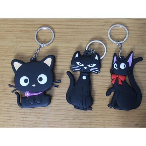 18pcs/Lot kiki delivery service keychain pvc plastic llavero tata keychain double sided same picture kawaii keychain kids