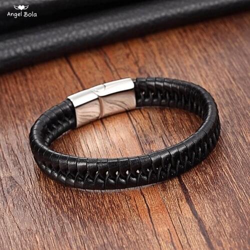 Black Leather Wrap Bracelet Stainless Steel Jewelry Buddha Charm Bracelet for Men and Women Accessories Gifts Wholesale Bulk