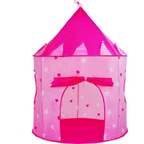 Cubby House Playhouse Kids Cartoon Castle Tent Dome Indoor Outdoor Play Toys Tents For Girl Boy Children Party Gift blue pink