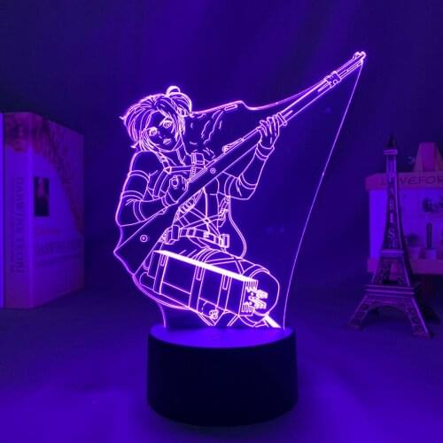 Anime Attack on Titan 4 Sasha Braus Figure for Kids Birthday Gift Bedroom Decoration Night Light Shingeki No Kyojin 3d Led Light