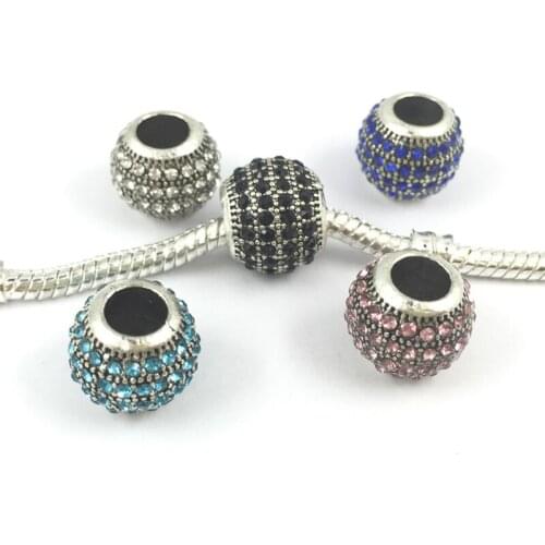 Crystal Ball European Beads Fit Charms Bracelets & Bangles