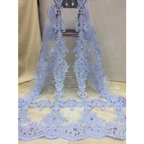 Exquisite large flower seat bead hair rope sequined tulle embroidery, African lace fabric, comfortable fabric, suitable for fash