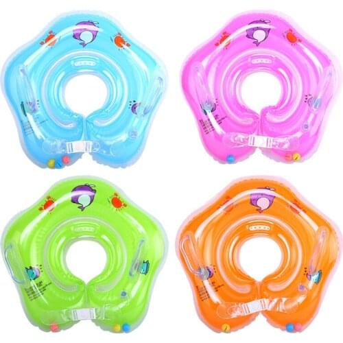 New Swimming Baby Accessories Neck Ring Tube Safety Infant Float Circle Inflatable Ring Newborn Bathing Circle Safety Neck Float