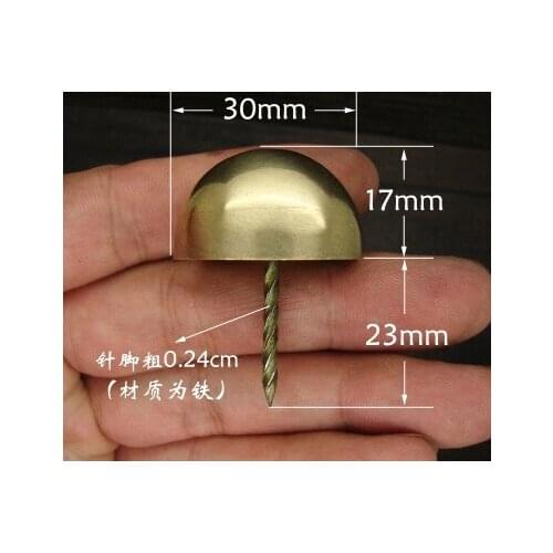 A022 Hardware accessories Chinese antique copper nail pure 5cm door accessories decorative bubble nails drum copper nails 30mm