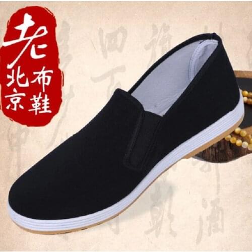 Cresfimix Bei Jing comfortable spring slip on men cloth shoes black farm work shoes casual fashion light