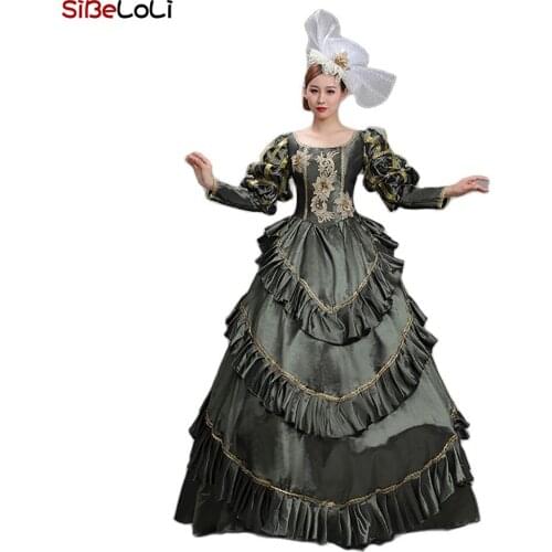 New Arrival High-end Deep Gray Southern Belle Marie Antoinette Ball Gown Dresses Theater Costume
