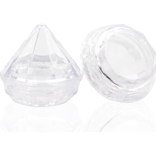 Wholesale 5g (5ml, 0.17oz) Clear 100Pcs Cosmetic Empty Jar Pot Eyeshadow Makeup Face Cream Lip Balm Container Box (Diamond)
