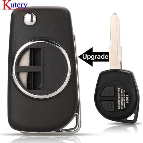 Kutery 10/20/30pcs Flip Folding Car Remote Key Case Shell For SUZUKI SWIFT SX4 VITARA ALTO IGNIS JIMNY Splash Metal Ring
