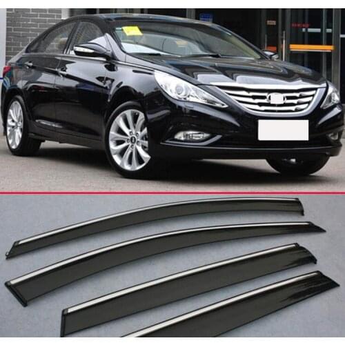Plastic Exterior Visor Vent Shades Window Sun Rain Guard Deflector For Hyundai Sonata MK8 2011-2014