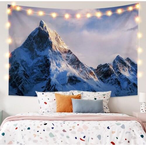 Nature Landscape Tapestry Snow Mountain Rocks Wall Hanging Dorm Bedroom Living Room Fashion Art Decoration Beach Picnic Mat