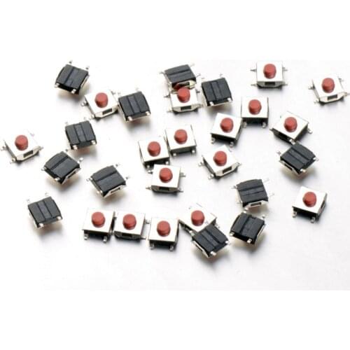 100 pcs/Lot SMD Tactile Pushbutton Key Switch Momentary Tact 4 Pins 6*6*2.5mm VE134 P0.4