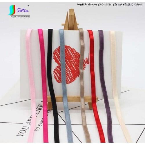 Cheap Wholesale Price 50 Yards Women Underwear Chest Bra Repair Sew diy Decorate Colorful 6mm Narrow Shoulder Strap Elastic Band