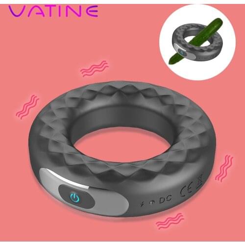 10 Frequency Sex Toys for Men Erection Lock Ring Delay Ejaculation USB Rechargeable Vibrating Penis Ring Cock Ring