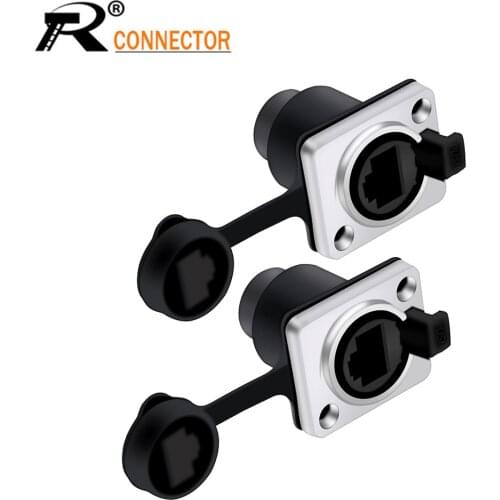 10pcs/lot RJ45 Aviation Waterproof Female Socket Connector RJ45 Connector Panel Mount Network Adapter Ethernet Network Converter