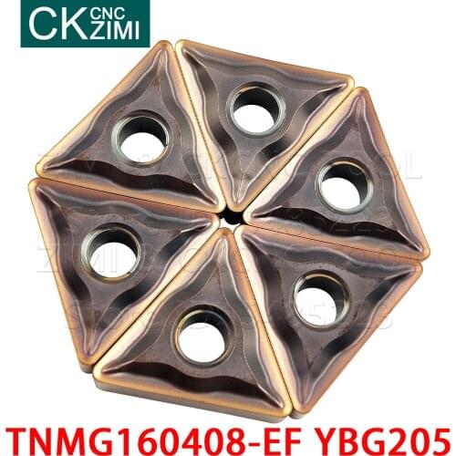 10PC TNMG160408-EF YBG205 TNMG 160408 EF YBG205 Carbide Inserts External Turning Tools CNC lathe Cutter Tool For stainless steel