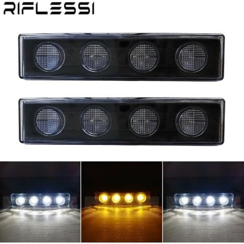 2 x 24V Signal Lights For Scania Truck Trailer Cab Sun Visor LED Lamps White Amber Clearance Lamp