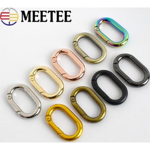 5/10pcs 25mm Spring Metal Oval O Rings Buckles Trigger Clasp Clip for Bag Strap Webbing Keychain Carabiner DIY Handbag Accessory