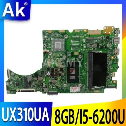 Akemy New mainboard for ASUS UX310UQK UX310UQ UX310UVK UX310UV UX410UQK UX310UA UX310UAK UX410UA Laptop motherboard 8G/I5-6200U