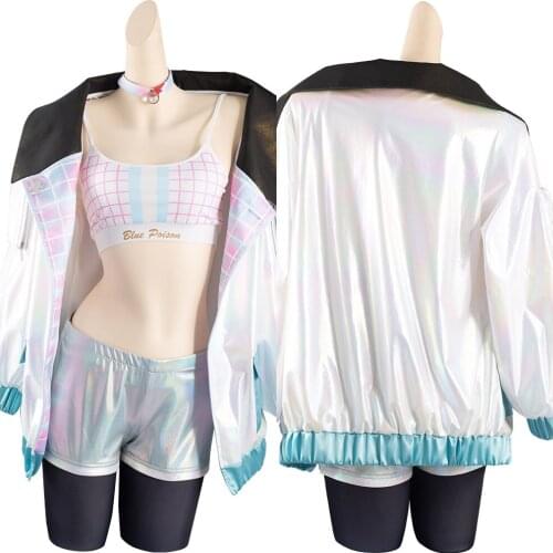 Arknights Blue Poison Shoal Beat Skin Cosplay Costume Swimwear Outfits Halloween Carnival Suit