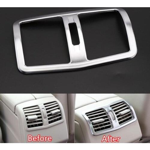 Car Rear Air Conditoner Vent Outlet Frame Trim Styling Sequins Sticker Fit For Benz E Class W212 E200 E250 E300 E350 2013-2015