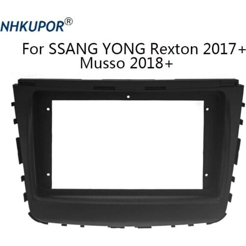 Auto Stereo Android Multimedia Player Frame Kit Car Radio Dashboard Panel Fascia Harness Cable For SSANG YONG Rexton Musso