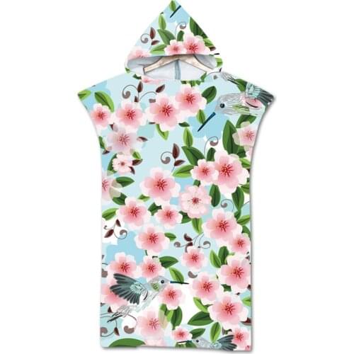 Bath Beach Towel with Hood Microfiber Hooded Robe Towel Poncho Swimming Beach Surfing Woman Bathrobe Beachwear