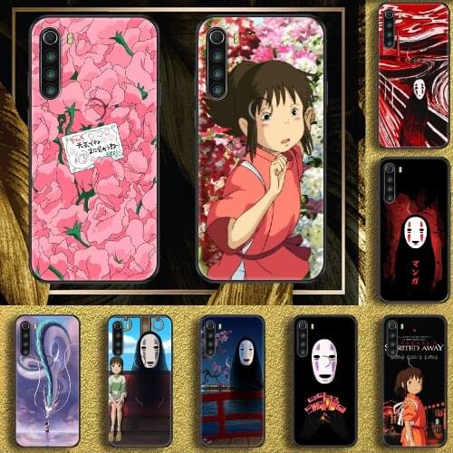 Anime Spirited Away No Face man Phone case For Xiaomi Redmi Note 7 7A 8 8T 9 9A 9S 10 K30 Pro Ultra black painting funda art