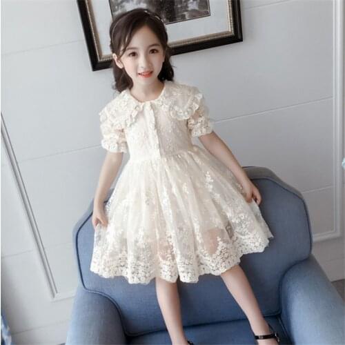 Childrens clothing girls' dresses summer clothing childrens lace skirts short-sleeved princess skirts childrens skirts