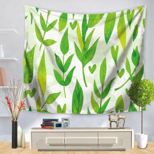 Home Decorative Wall Hanging Carpet Tapestry 130x150cm Rectangle Bedspread Color Leaf Flower Grass Pattern GT1175