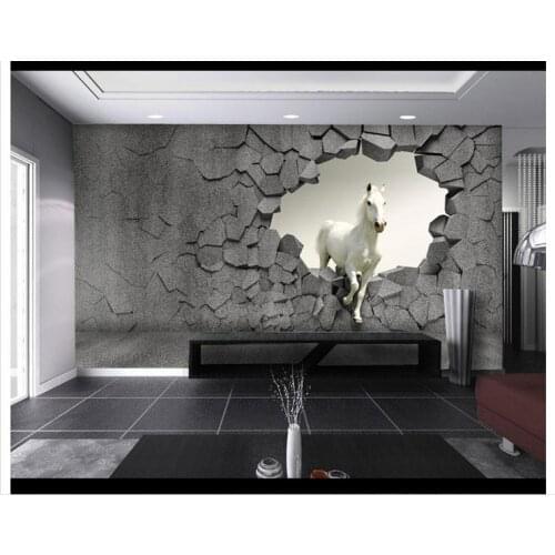 3D photo wallpaper custom 3d wall murals wallpaper 3 d horse wall TV setting wall picture mural wallpaper home decoration
