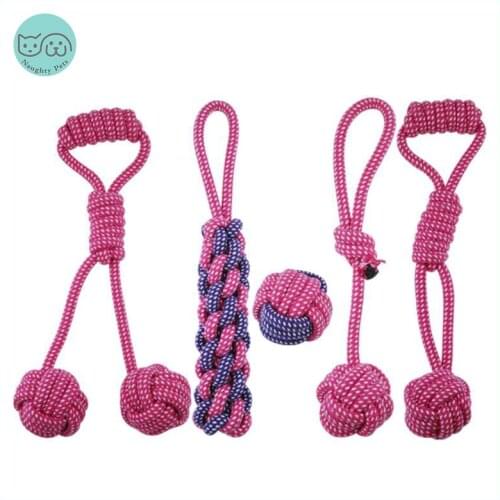 Pet Dog Toy Bite Resistant Puppy Teeth Cleaning Ball Stick Knot Rope Chew Interactive Toys for Large Small Dogs Pet Supplies