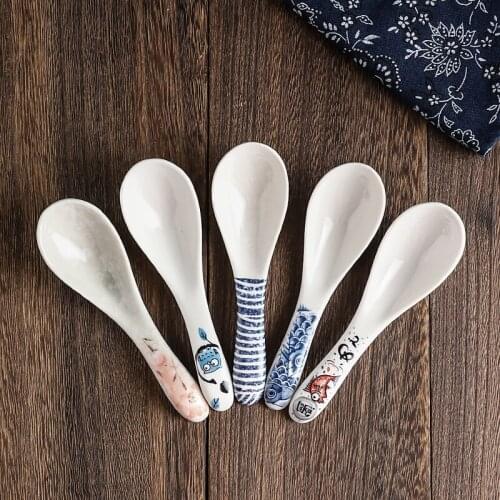 Personalized Japanese-style Soup Spoon Net Red Spoon Ceramic Soup Spoon Household Creative Portable Tableware Small