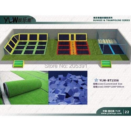 Customized amusement indoor trampoline park,fitness trampoline bed,sport exercise trampoline with spong pit