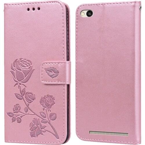 Luxury Leather Flip Book style Case for Xiaomi Redmi 4A Rose Flower Wallet Stand Card Holder Case Phone Bag coque