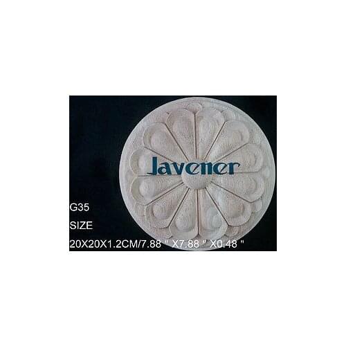 G35 -20x20x1.2cm Wood Carved Round Onlay Applique Unpainted Frame Door Decal Working carpenter Decoration