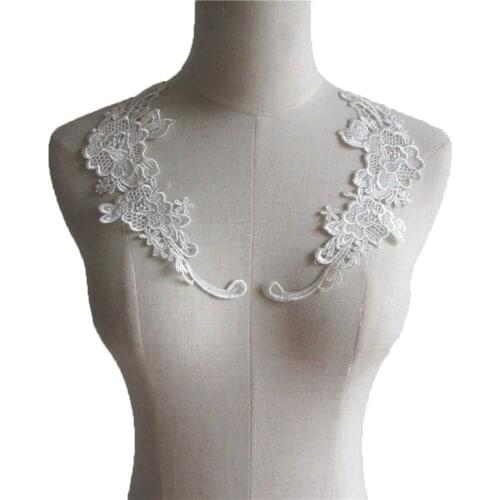 Lace collar decoration female soil applique sewing craft dress embroidery DIY clothing supplies accessories 1 pair for sale