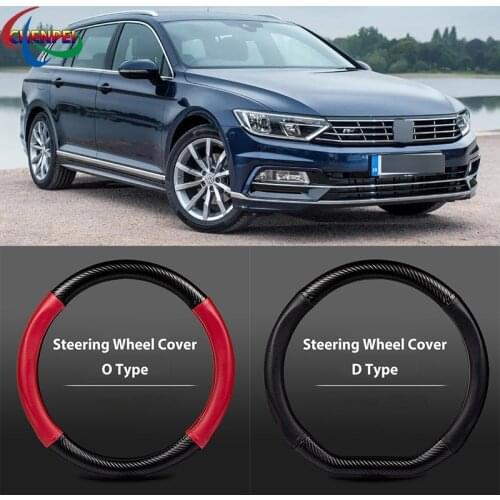 38cm Non-Slip Dreathable Carbon Fiber Steering Wheel Cover For Volkswagen Passat Car interior decoration accessories