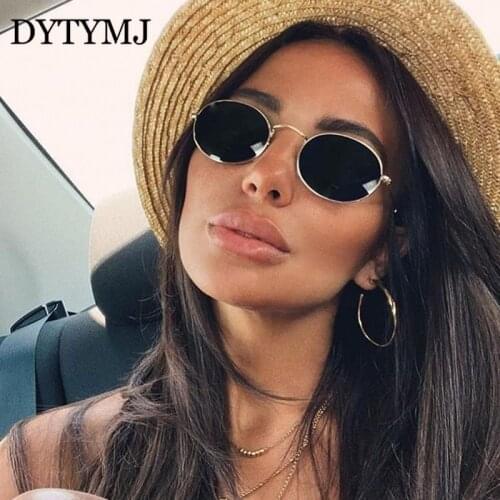 DYTYMJ Metal Round Sunglasses Women Retro Oval Sunglasses Women Luxury Designer Sun Glasses for Men Vintage Lentes De Sol Mujer