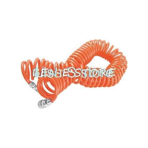 Orange Air Compressor Quick Connector 8mmx5mm 9M Spiral Hose with Connectors