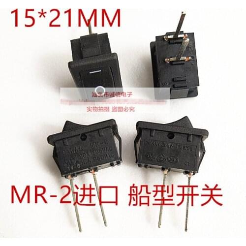 Original new 100% MR2-113-C4-BB9NW 2pin long foot rocker switch 12A 15*21mm