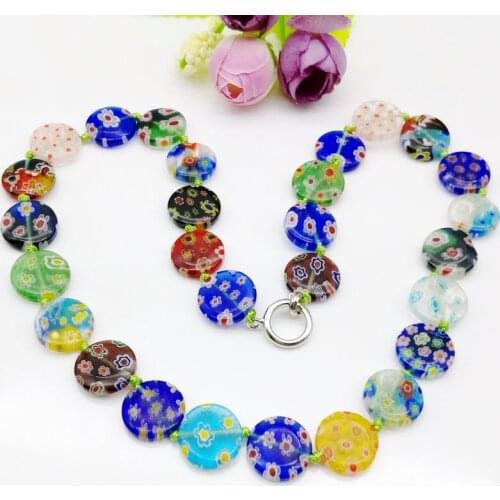 New Arrival Trendy Collares Collier Maxi Necklace New Fashion Color Hand Glass Necklace