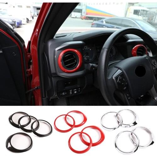 Fit For Toyota Tacoma 2016-2020 Central Air Condition Vent Outlet Ring Trim Cover ABS Carbon Fiber Car Interior Accessories
