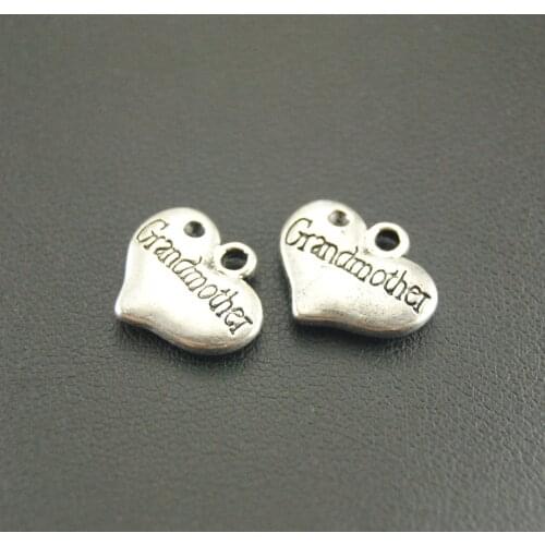 20pcs/lot Silver Color Letter Grandmother pendant family charms 16x14mm A578
