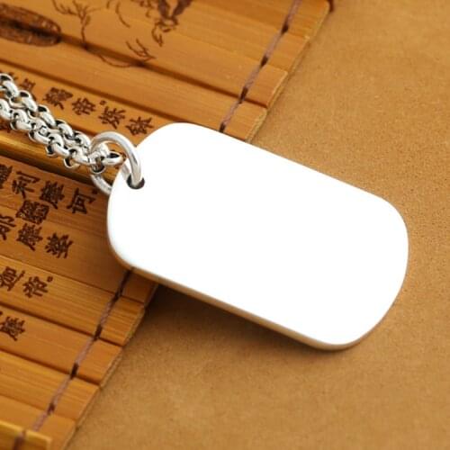 999 Sterling Silver dog tag Pendant tag Charm men women jewelry (without chain ) A5092